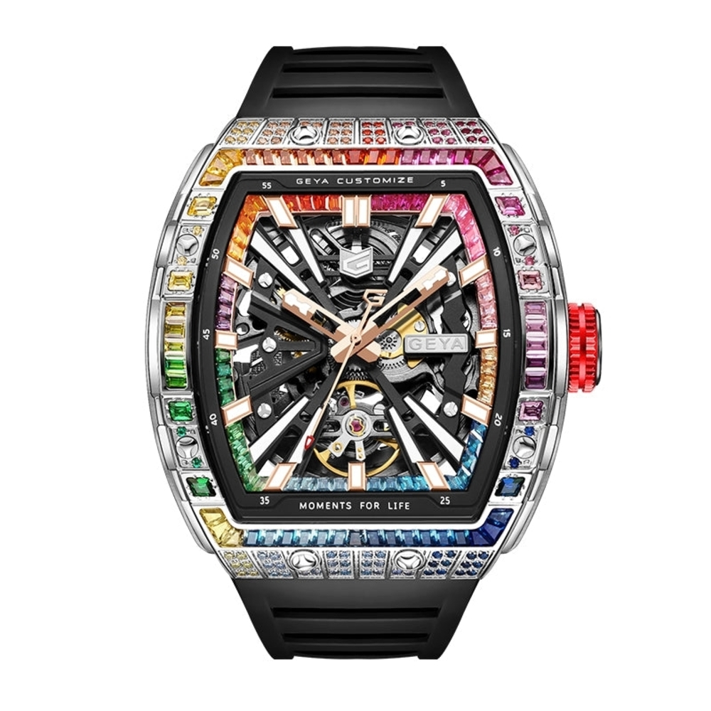 Multicolor Smartwatch with Black Strap